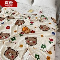 真爱小熊夏季薄款毛毯被子珊瑚绒午睡办公室小盖毯子法兰绒毛巾被 HG毛毯-熊先生 120*200cm[约1.7斤]
