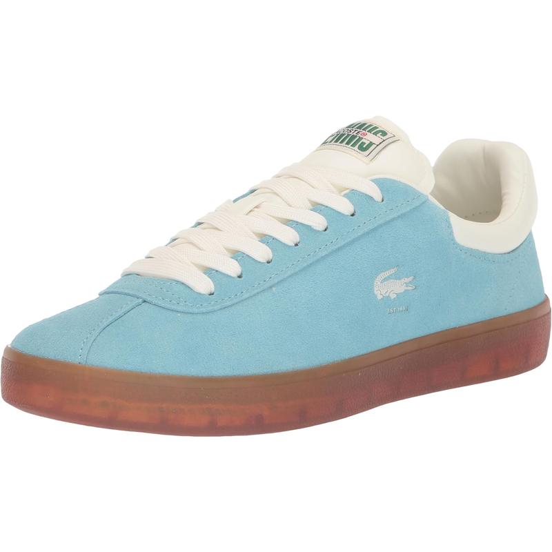 Lacoste女鞋新款百搭休闲板鞋舒适运动潮流拼色真皮小白鞋高清大图