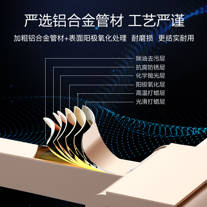四季沐歌晾衣架落地折叠室内家用翼型卧室晒衣架凉衣架阳台晾衣杆金色