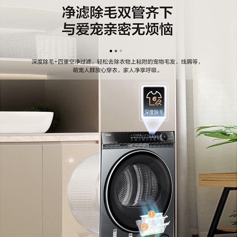 海尔(Haier) X11系列 双擎科技 热泵式干衣机 四重过滤 HGS100-556高清大图