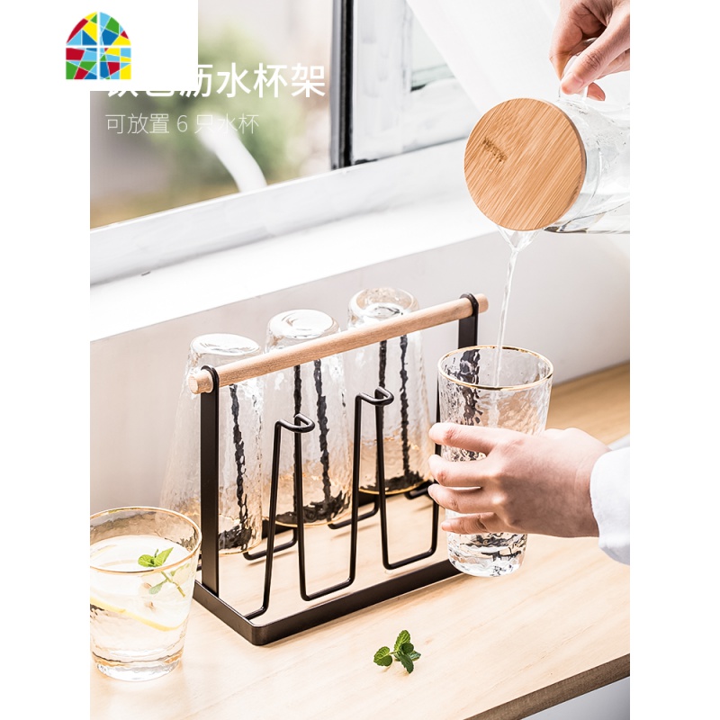 冷水壶凉水壶大容量透明玻璃水壶可高温防爆家用凉水杯冷水杯 FENGHOU 大卫冷水壶1500ML+4个垂金杯高清大图