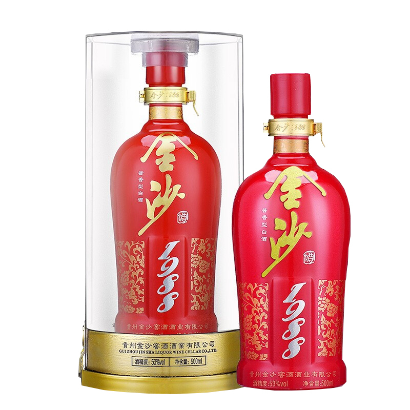 金沙红钻1988 53度500ml 金沙回沙酒 酱香型白酒 [整箱]金沙红钻1988 500ml*6