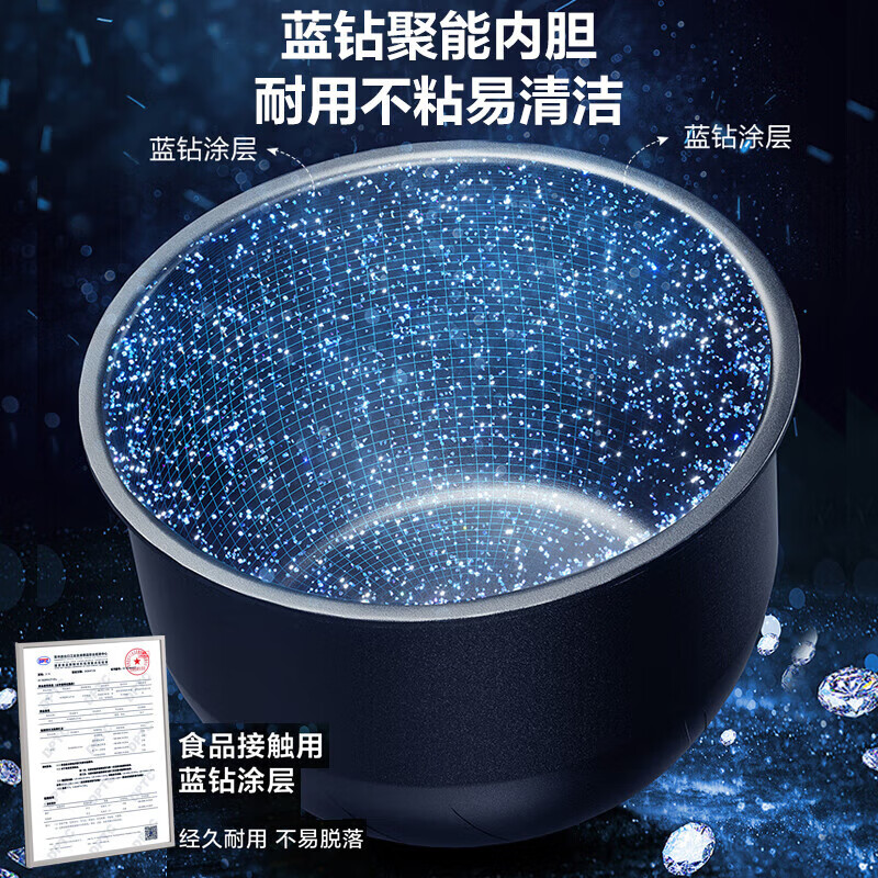 苏泊尔(SUPOR)小电饭煲2-3人3升蓝钻不粘内胆家用电煮锅煮饭煮粥智能预约多功能小型微压电饭锅30FC0187高清大图