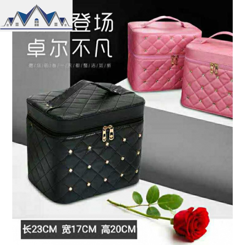 手提化妆箱大号连体箱小仙女化妆品大容量收纳盒洗漱旅行包化妆包 三维工匠收纳包高清大图