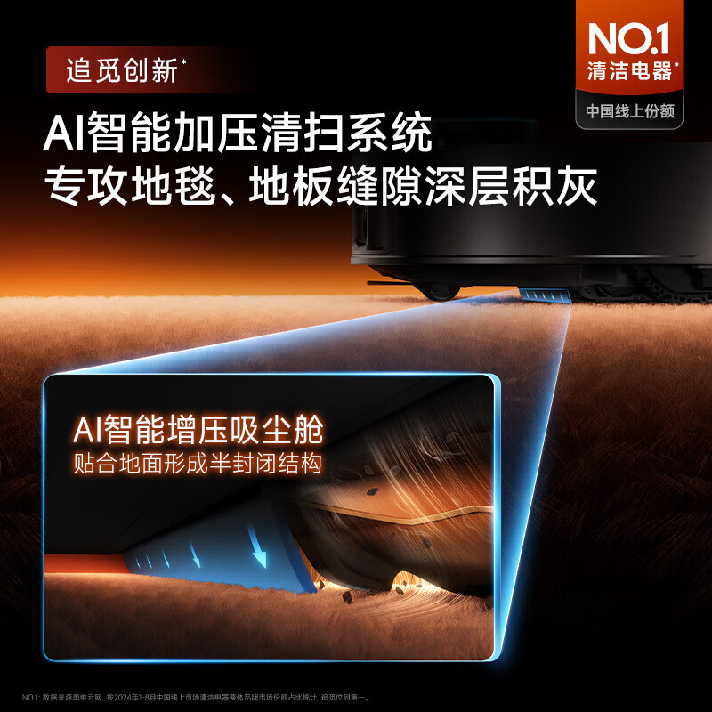 追觅X50PRO增强上下水版扫地机器人扫拖一体自动清洗基站自清洁扫拖吸三合一家用机器人高清大图