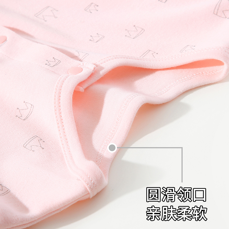 女童连体睡衣秋季保暖连体长袖纯棉男童宝宝婴儿家居服爬服