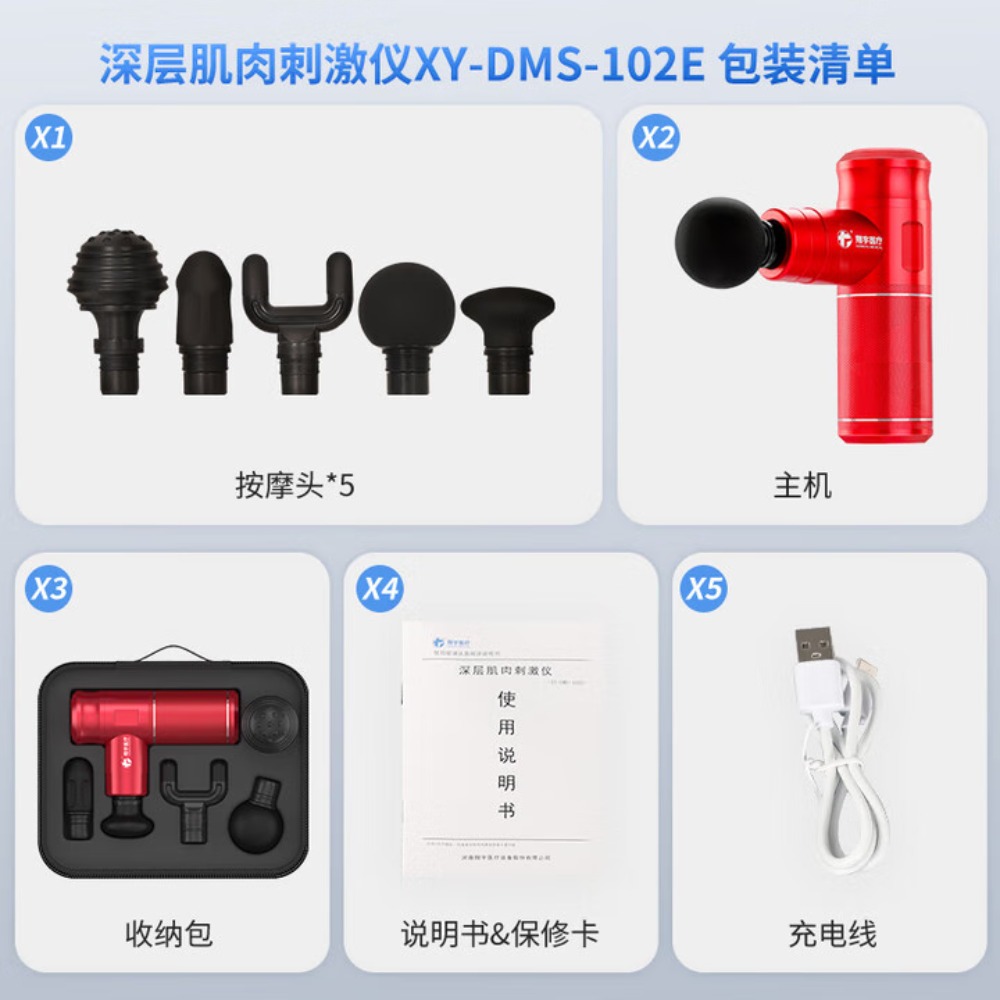 翔宇医疗 医用级专业筋膜枪肌肉按摩器便携理疗仪 [升级款]102E中国红高清大图
