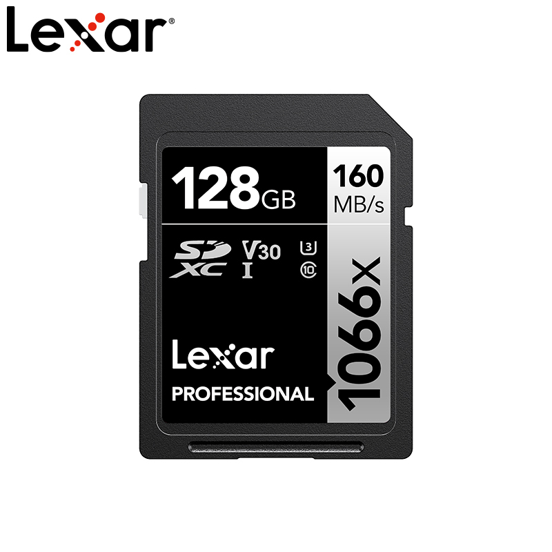 雷克沙(Lexar)128G内存卡 SD卡1066X 高速U3 V30读160M 4K高清 微单反 佳能数码相机存储卡