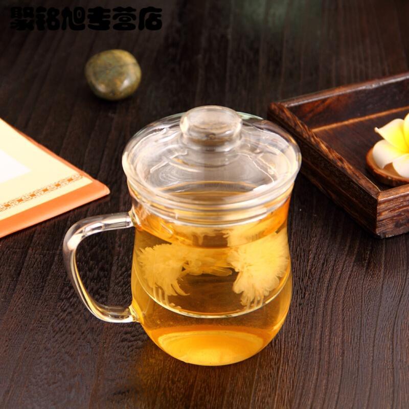加厚耐热玻璃杯玲珑杯无色透明水杯子办公茶杯创意带盖过滤花茶杯简约500Ml加厚玲珑杯(帆船)