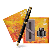 派克(PARKER)钢笔礼盒 卓尔磨砂黑金夹墨水笔+大雅礼盒