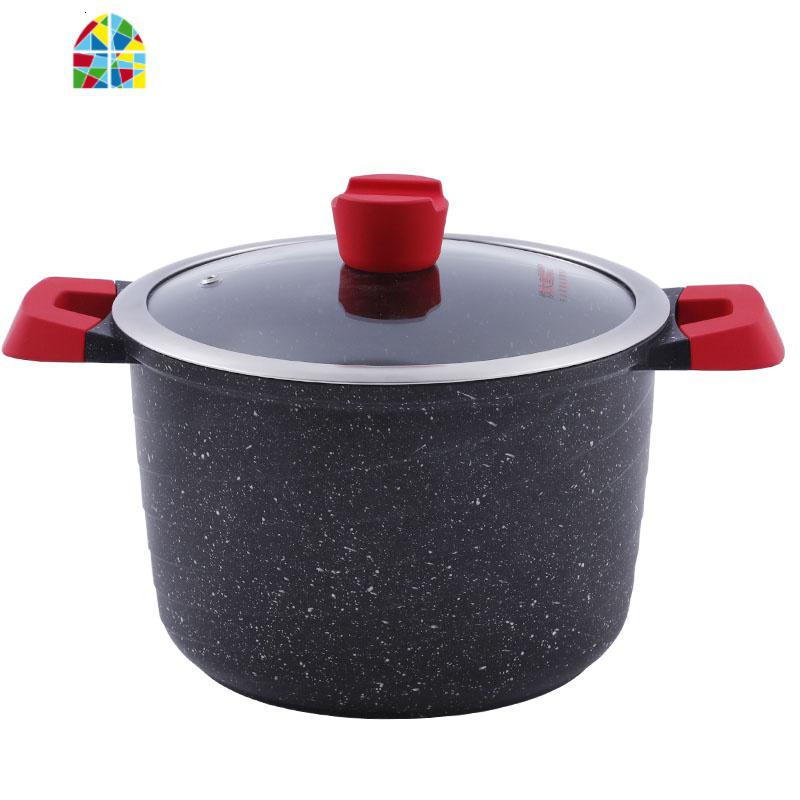 加深汤锅家用燃气电磁炉不粘锅具蒸锅双耳煮锅炖锅22 FENGHOU 22cm晶星石汤锅(4.5L)_46