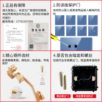 DELIXI德力西开关插座面板86型PC家用墙壁五孔电源插座单开单控开关空调16a插座带开关双控插座开关面板玻璃钻雕蓝