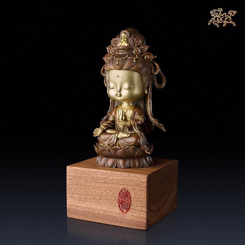 美帮汇全铜摆件《我心向佛之观音》家居饰品 铜工艺品高清大图