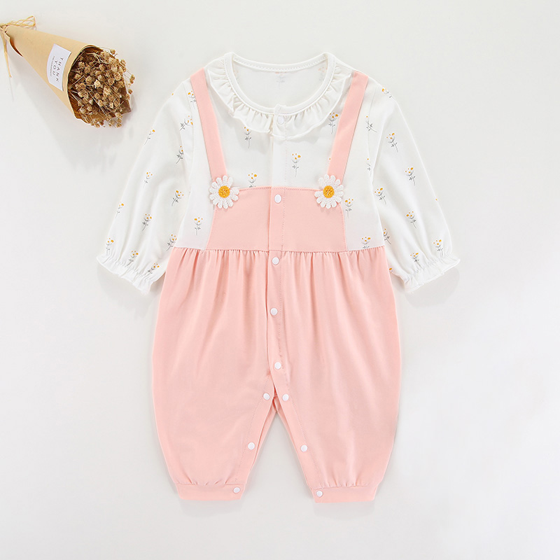 新生儿婴儿连体衣服秋装套装纯棉可爱公主爬服春秋夏季女宝宝哈衣