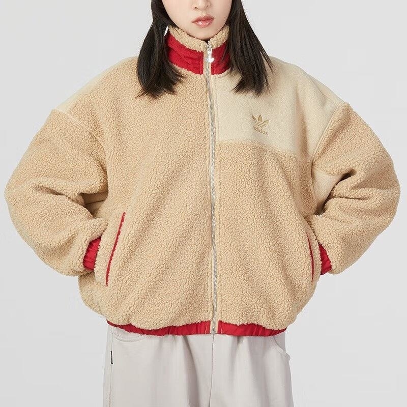 adidas/阿迪达斯外套女装新款运动服摇粒绒棒球服夹克 HY7277 C