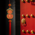 福人福地中国结入户门葫芦挂件新年电视沙发背景墙面装饰玄关客厅高档挂饰