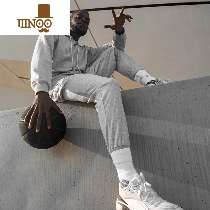 YANXU运动长裤子男宽松束脚休闲扎袜篮球针织美式训练春季针织卫裤高清大图