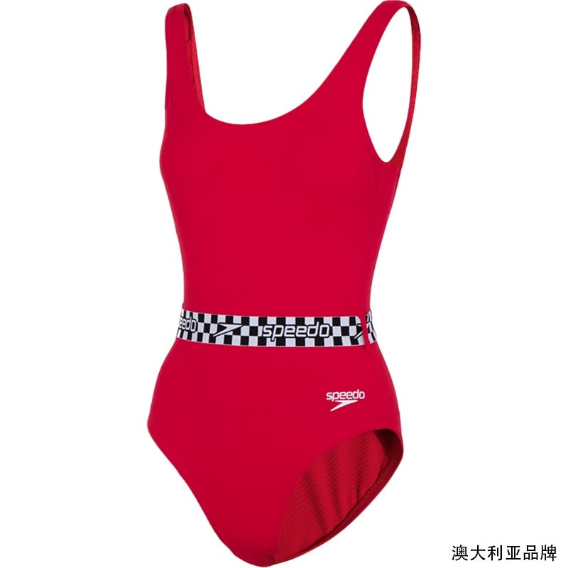 Speedo速比涛女士泳衣U型露背休闲修身显瘦抗氯防晒泳衣
