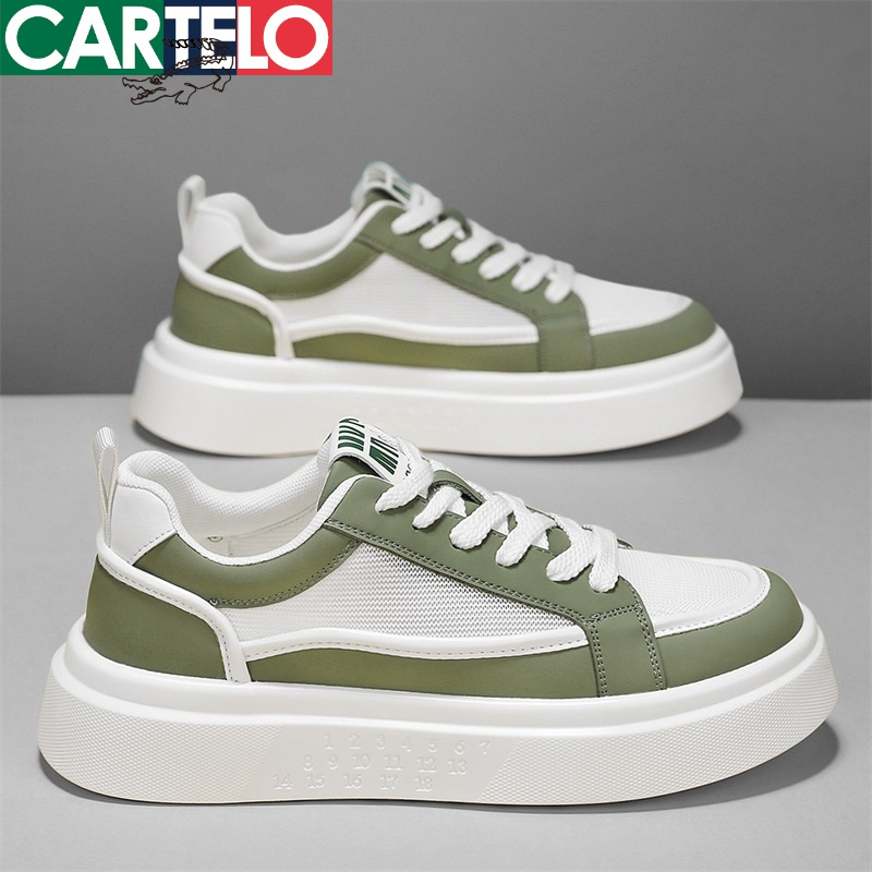 线下专柜同款卡帝乐鳄鱼cartelo新款透气网面男士休闲鞋板鞋男鞋小白