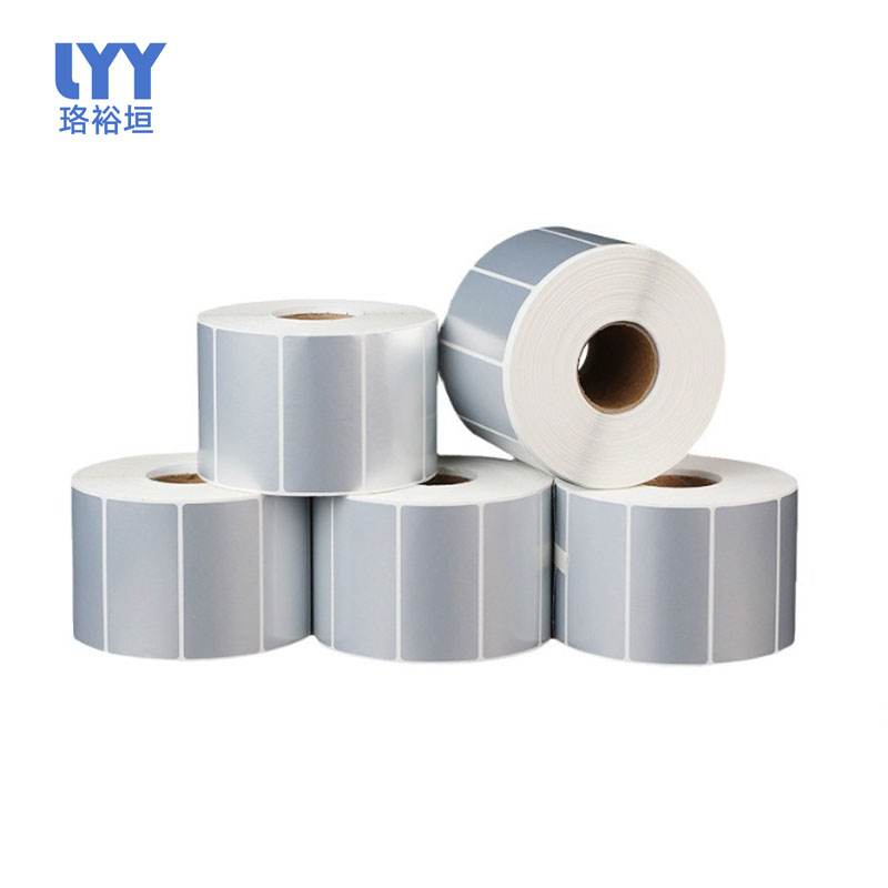 珞裕垣 轮胎胶亚银pet标签纸 30*50mm*1000张 卷高清大图