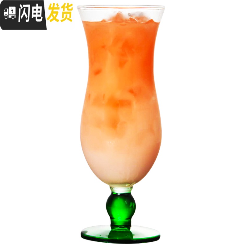 三维工匠酒吧网红飓风杯果汁杯玻璃杯子高脚杯特饮杯冷饮杯鸡尾酒杯珠点杯 [蓝色底座]高清大图