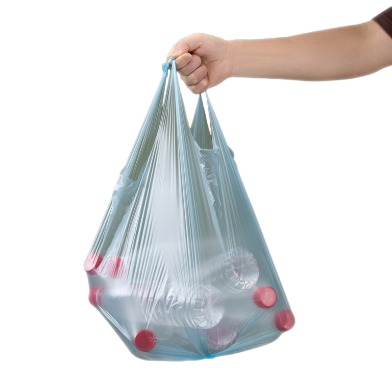 茶花 一大卷背心垃圾袋M100 45cm*60cm*100只/卷高清大图