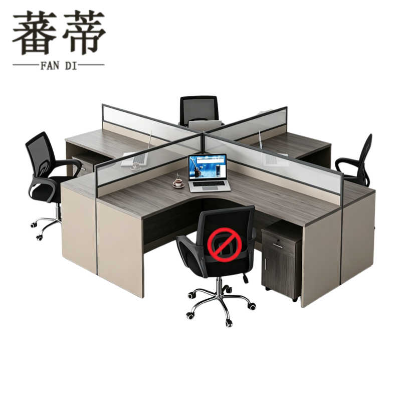 蕃蒂 屏风工位卡座 四人位含柜2800*2400*1100mm 组高清大图