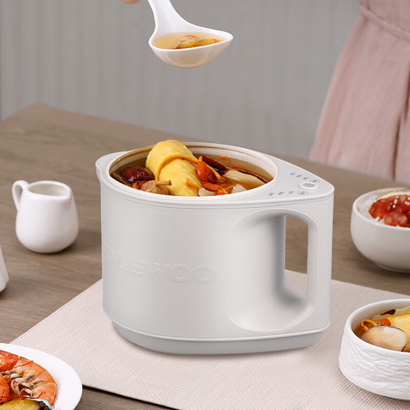 大宇(DAEWOO) 550W多功能陶瓷釉涂层1.2L家用宿舍小型电煮锅 DYZG-12K05高清大图