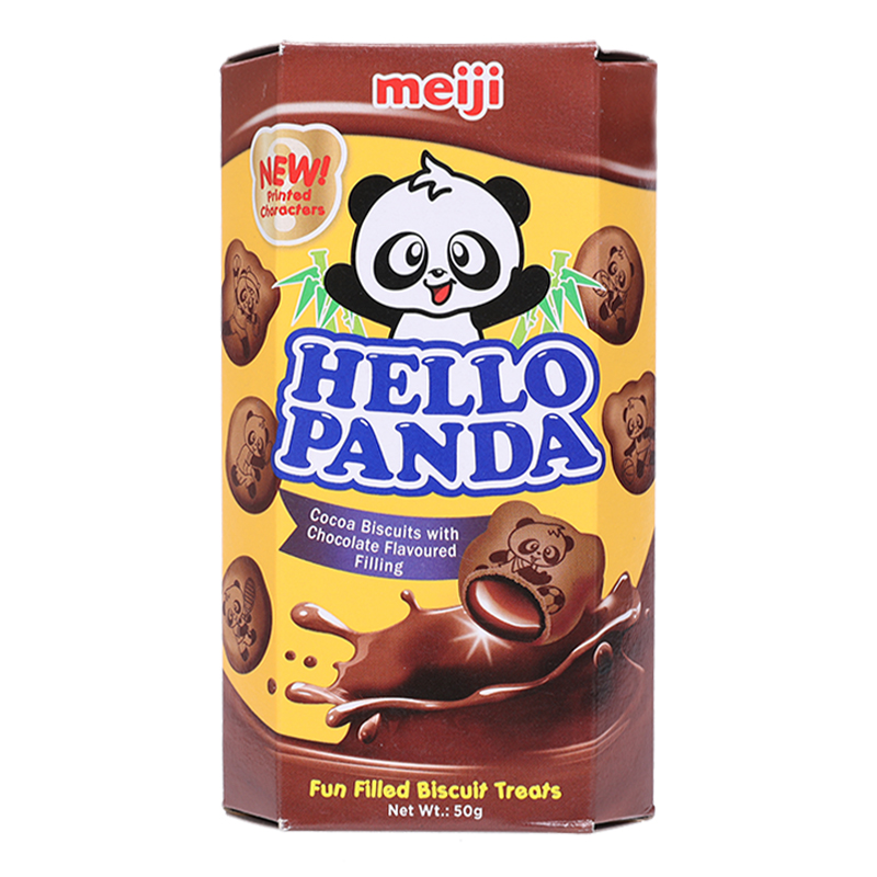 明治(meiji)熊猫双重巧克力夹心小熊饼干50g 新加坡进口饼干零食高清大图