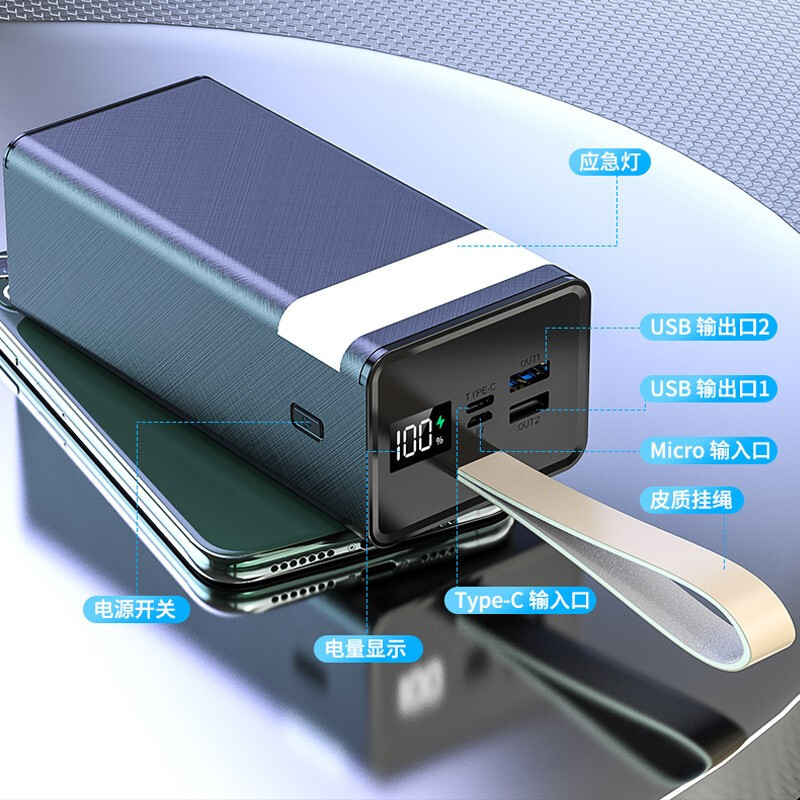 ZNNCO 充电宝40000毫安时22.5W超级快充手机直播4万大容量移动电源20W苹果PD双向快充闪充款