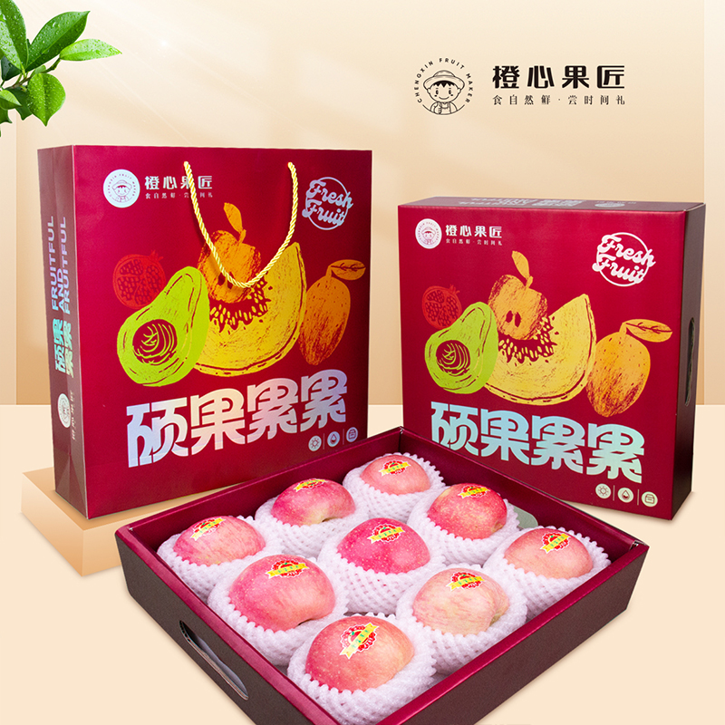 橙心果匠 硕果累累富士苹果(带箱约5斤)HC