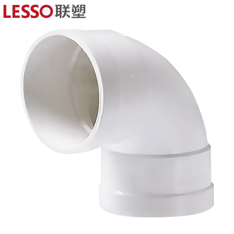 3M 联塑 LESSO 90°直角弯头PVC-U排水配件白色 dn50【10个装】