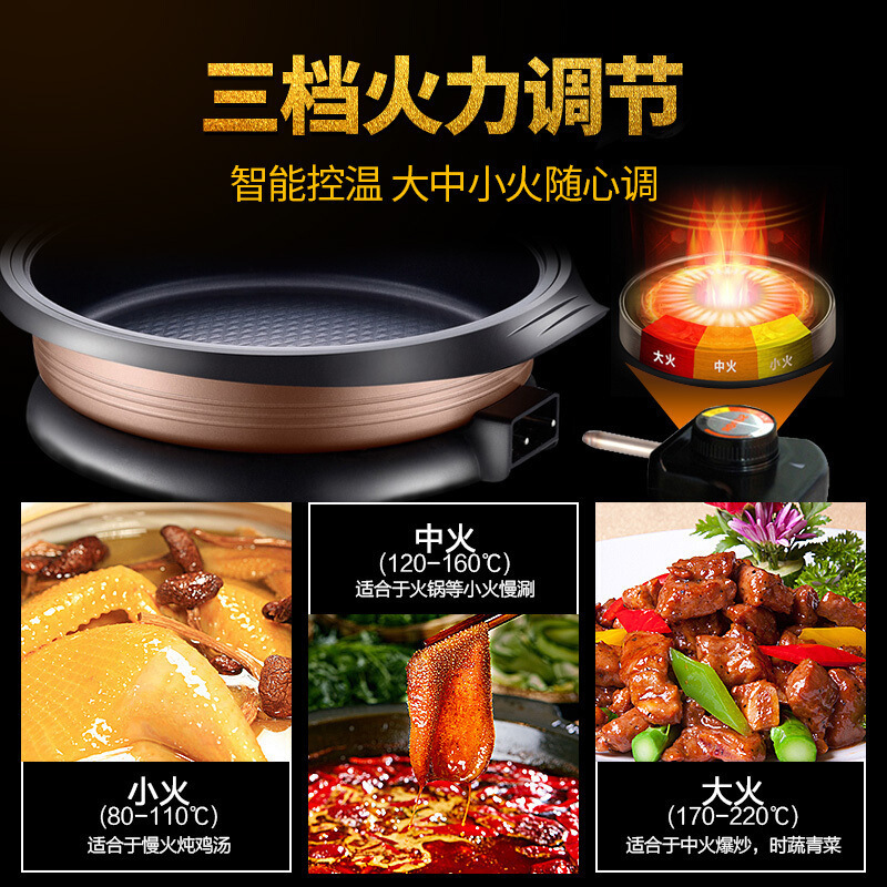 苏泊尔(SUPOR)JJ34D801-180多用途电火锅电炒锅家用炒菜不粘锅电热锅电煮锅