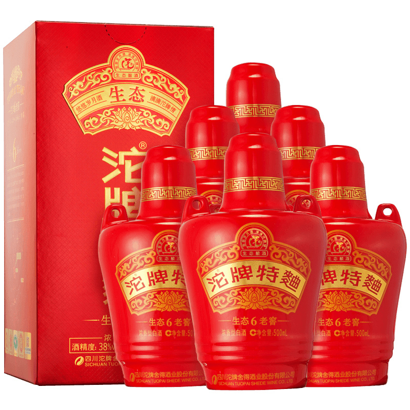 沱牌舍得沱牌特曲38度500ml6瓶整箱装生态老窖6浓香型白酒