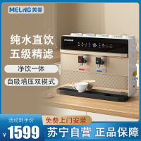 美菱(MELING)RO反渗透纯水机即饮直饮自来水过滤厨房家用加热净水器壁挂净热一体机(香槟金)