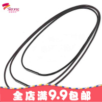 送银扣坠挂绳男女款饰品坠项链绳子黑色蜡皮绳玉坠挂件绳