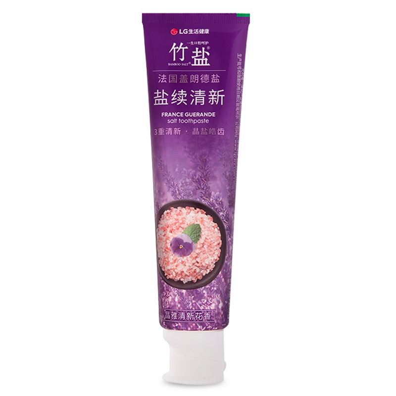 LG竹盐盐续盖朗德盐清新130g (晶雅清新花香)3重清新 晶盐皓齿 自然植物提取物 清新口气