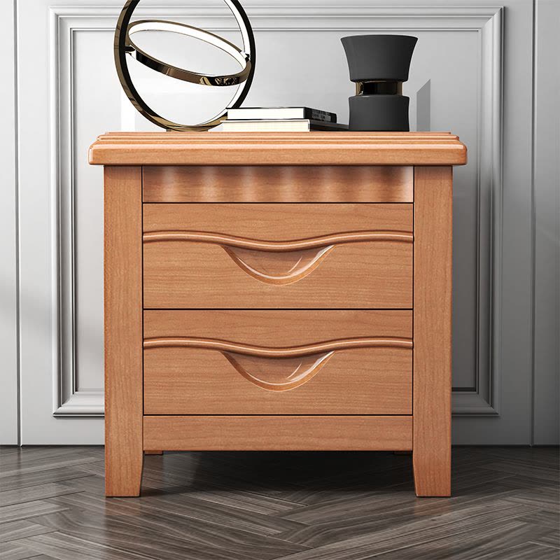 艺可恩实木床头柜家用卧室小型原木储物柜现代简约轻奢免安装设计床边柜图片