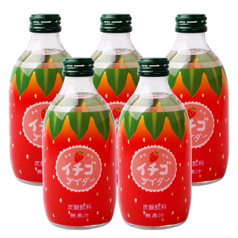 日本进口 友傑 草莓味汽水 300ml*5瓶装