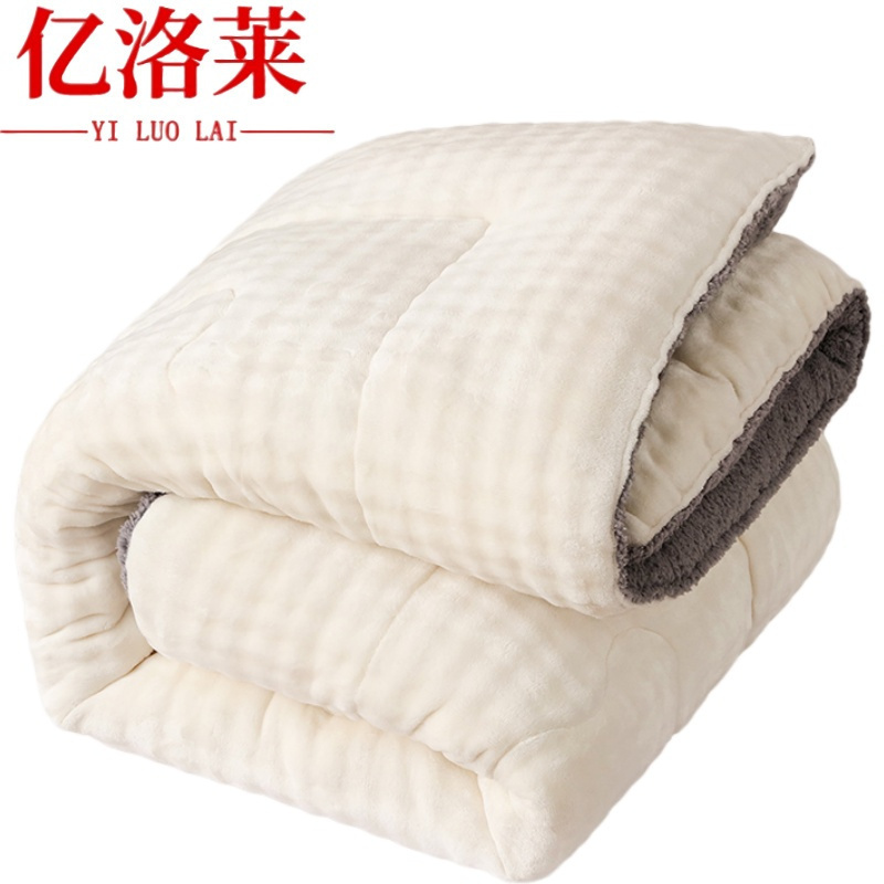 亿洛莱 毛绒冬被 200*230cm 10斤 床高清大图