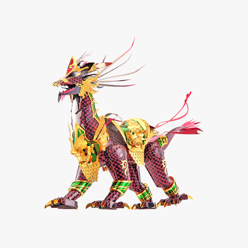 拼酷 瑞兽麒麟 3D立体拼图-红绿金