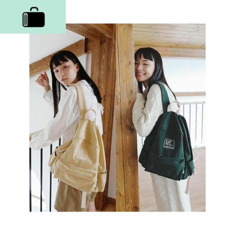 新款简约帆布书包女韩版高中校园学生双肩包ins休闲背包NEW LAKE高清大图