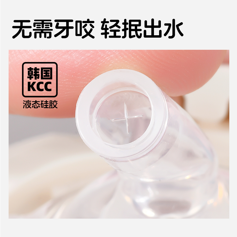 BEBEPICK韩国进口儿童吸管杯(粉红色自带重力球吸管杯)大容量防摔水时尚杯背带款适合12个月以上宝宝高清大图