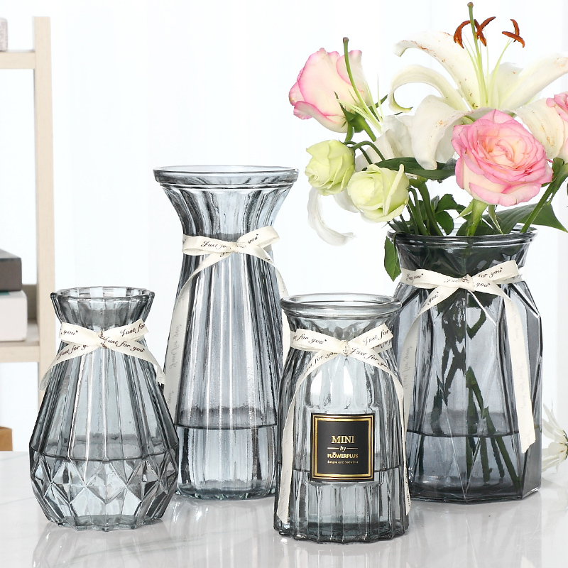 四件套 北欧创意玻璃花瓶透明水养富贵竹玫瑰花瓶客厅插花摆件15贴标 折纸 冰心 米兰 烟灰色 大报价 参数 图片 视频 怎么样 问答 苏宁易购