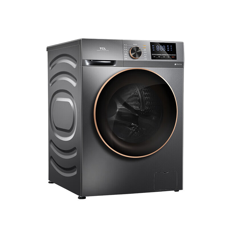 TCL 洗烘一体滚筒洗衣机 G100F12S-HD 10公斤DD直驱全自动变频 575mm纤薄机身 微蒸空气洗