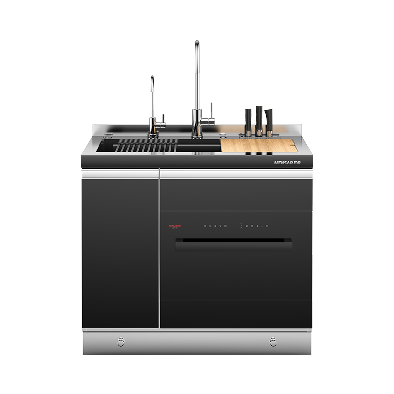 美仕杰集成水槽洗碗机家用厨房消毒柜全自动烘干刷碗机单水槽一体柜