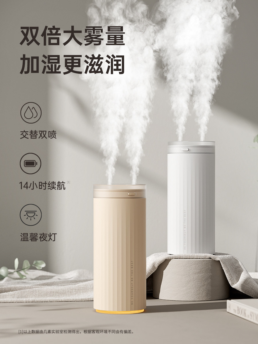几素加湿器小型办公室桌面卧室宿舍学生家用迷你便携usb充电车载空气香薰机汽车用喷雾孕妇婴儿补水网红轻音高清大图