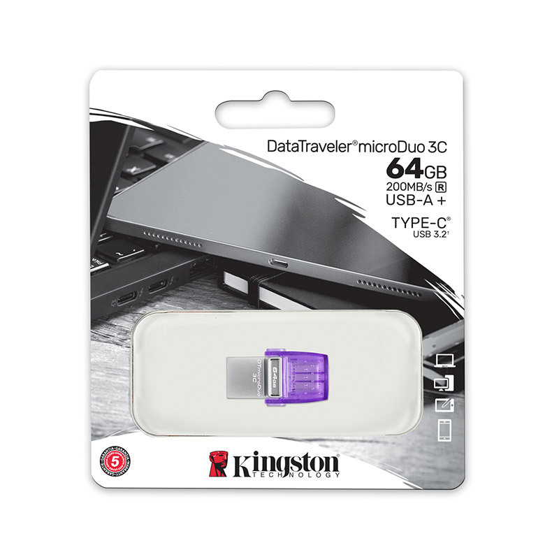 金士顿u盘(Kingston)64GB USB 3.2 Gen 1 U盘 DTDUO3CG3双接口 读速200MB/s