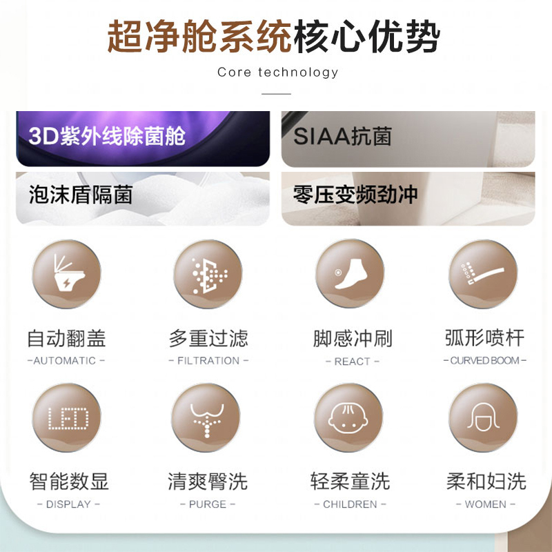 海尔智能马桶数显零水压XA45U 305坑距