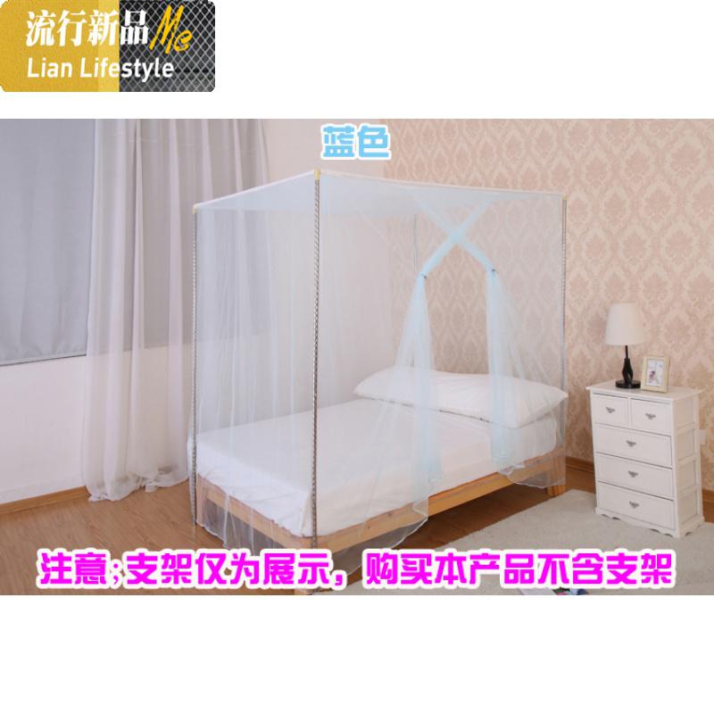 双人特加密单方用1.5m 1.8m2.2米床上下铺传统老式蚊帐 三维工匠高清大图